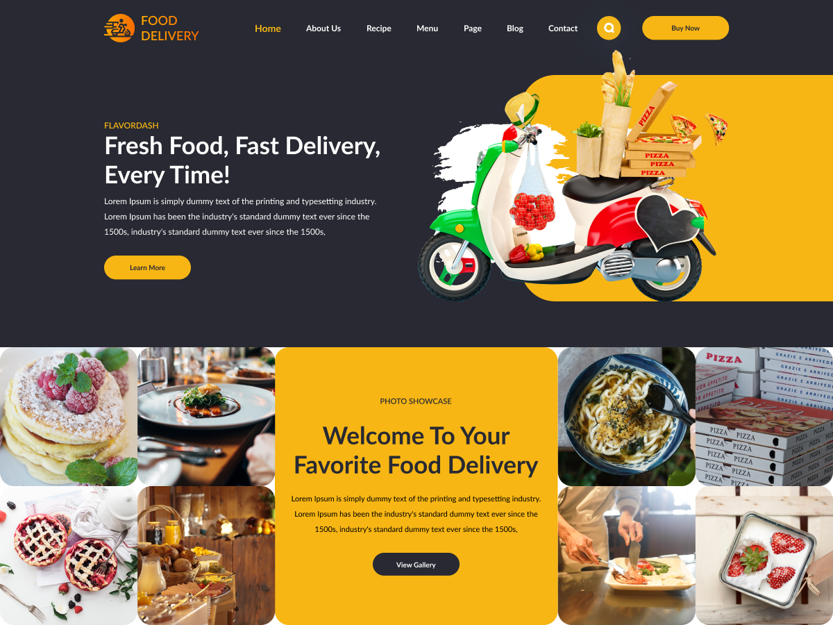 Free Food Delivery WordPress Theme