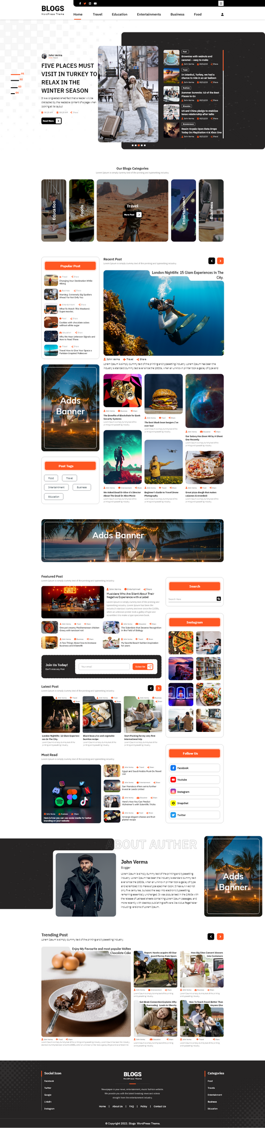 Blogger WordPress Theme