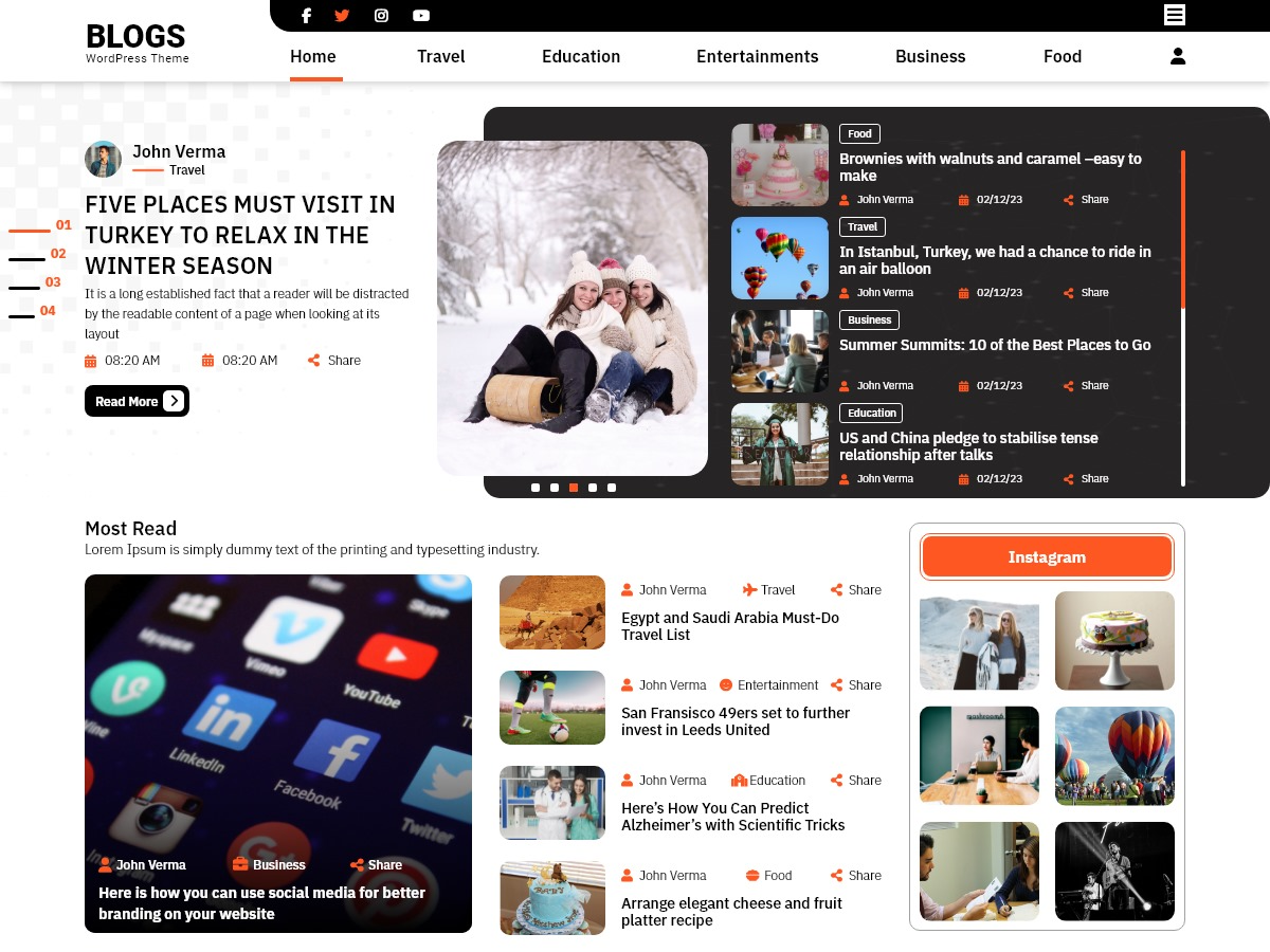 Free Blog WordPress Theme