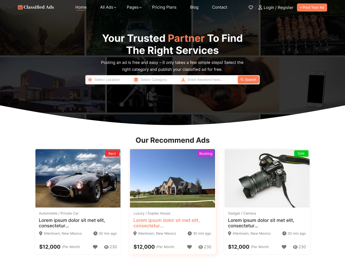 Free Classified WordPress Theme