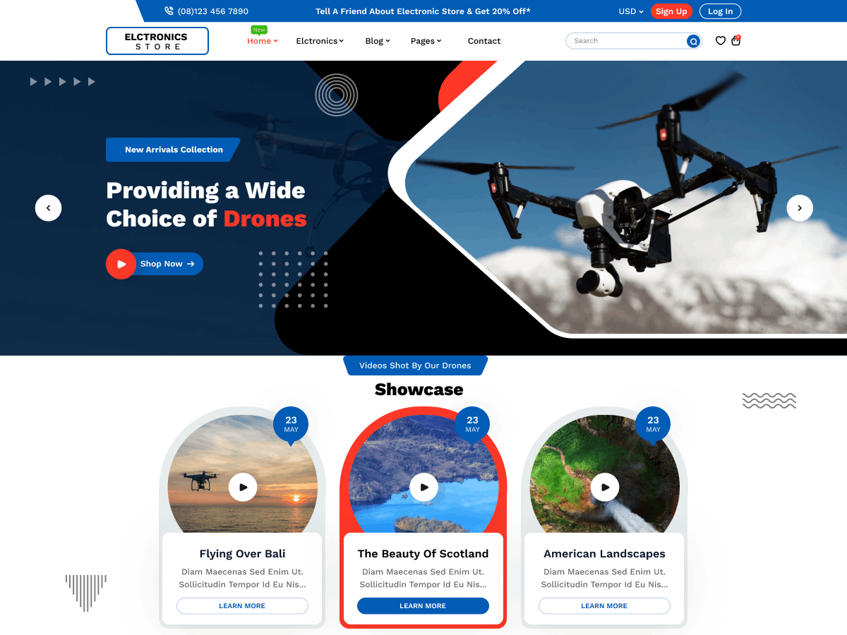 Free Drone WordPress Theme