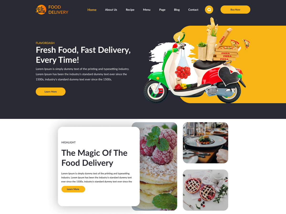 Free Food Delivery WordPress Theme