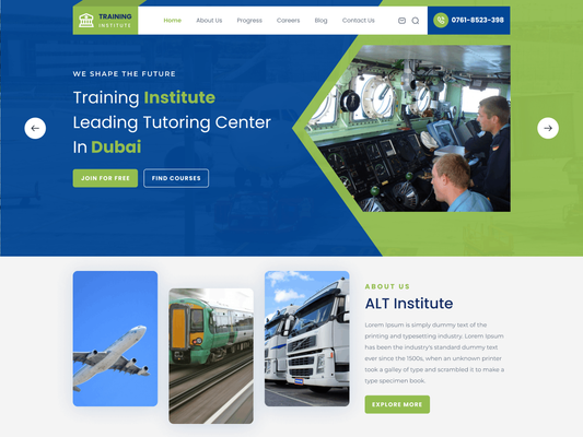 Free Training Institute WordPress Theme