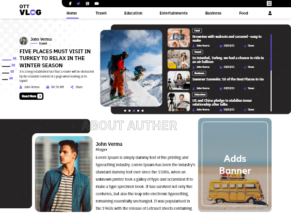 Free Vlogger WordPress Theme