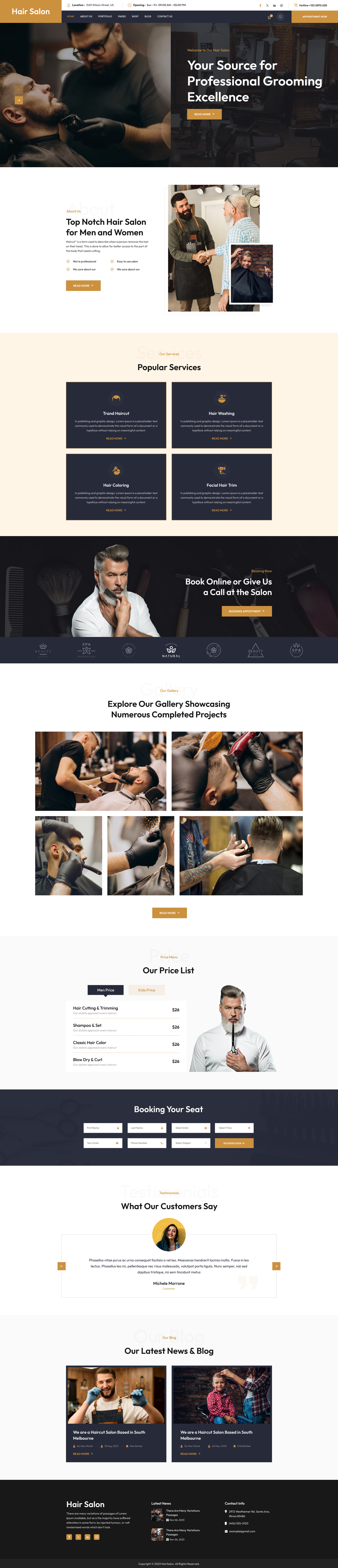 Hair Salon WordPress Theme