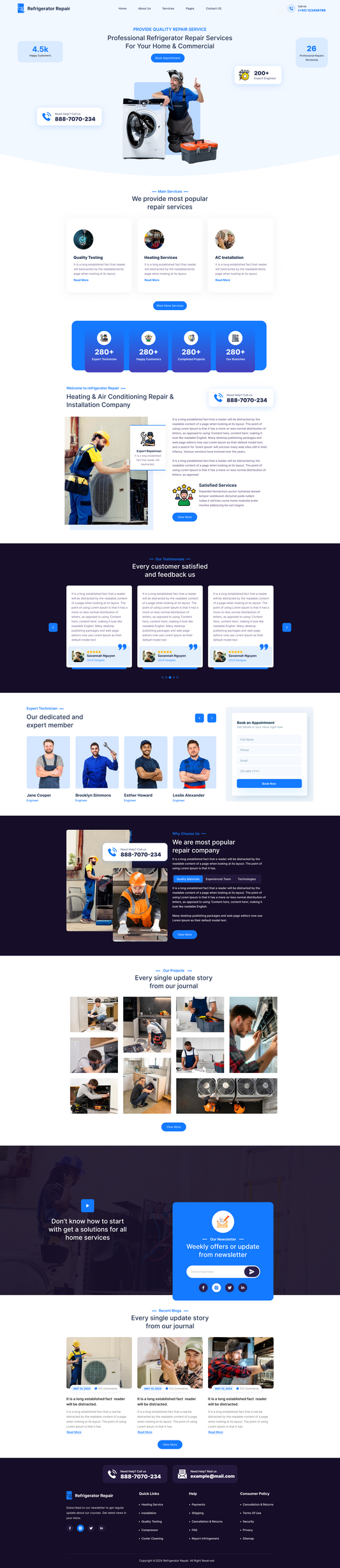 Refrigerator Repair WordPress Theme